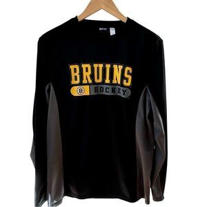 Gear For Sports Boston Bruins NHL Hockey Long Sleeve Black Logo Shirt. Medium.